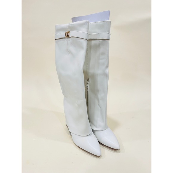 Womens A New Day White Pointed Toe Heeled Knee High Boots Size 10 - Picture 1 of 3